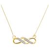 Image 1 : 0.05 CTW Diamond Infinity Pendant 10KT Yellow Gold - REF-12X8Y