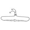 Image 1 : 0.26 CTW Diamond Linked Infinity Bolo Bracelet 10KT White Gold - REF-30M2H