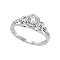 0.38 CTW Diamond Bridal Wedding Engagement Anniversary Ring 10KT White Gold - REF-55N5F