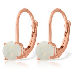 Genuine 0.70 ctw Opal Earrings Jewelry 14KT Rose Gold - REF-24A3K