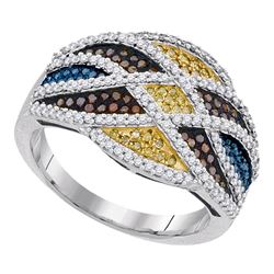 0.76 CTW Multicolor Diamond Fashion Ring 10KT White Gold - REF-71Y9X