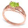 Image 1 : Genuine 1.15 ctw Peridot Ring Jewelry 14KT Rose Gold - REF-32P3H