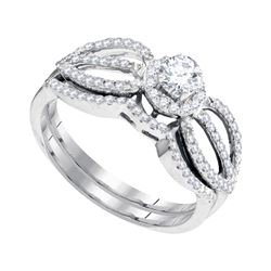 0.50 CTW Diamond Bridal Wedding Engagement Ring 10KT White Gold - REF-52H4M