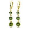 Image 1 : Genuine 7.2 ctw Peridot Earrings Jewelry 14KT Yellow Gold - REF-42X6M