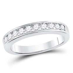 0.50 CTW Diamond Wedding Ring 14KT White Gold - REF-52F4N