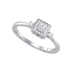 0.25 CTW Princess Diamond Solitaire Bridal Engagement Ring 14KT White Gold - REF-37Y5X