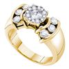 Image 1 : 1 CTW Princess Diamond Soleil Cluster Bridal Engagement Ring 14KT Yellow Gold - REF-132N2F