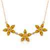 Genuine 4.2 ctw Citrine Necklace Jewelry 14KT Rose Gold - REF-60H7X