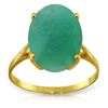 Genuine 6.5 ctw Emerald Ring Jewelry 14KT Yellow Gold - REF-94W4Y