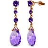 Genuine 13.2 ctw Amethyst Earrings Jewelry 14KT Rose Gold - REF-39Y3F