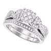 0.67 CTW Princess Diamond Soleil Bridal Engagement Ring 14KT White Gold - REF-97K4W