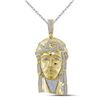 Image 1 : 1.6 CTW Mens Diamond Jesus Christ Messiah Charm Pendant 10KT Yellow Gold - REF-184W4K