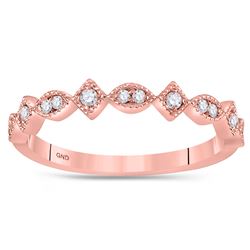 0.10 CTW Diamond Squares Stackable Ring 14KT Rose Gold - REF-22Y4X