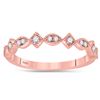 Image 1 : 0.10 CTW Diamond Squares Stackable Ring 14KT Rose Gold - REF-22Y4X