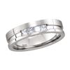 0.50 CTW Mens Princess Channel-set Diamond Single Row Ring 14KT White Gold - REF-120F2N