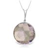 Genuine 18 ctw Amethyst Necklace Jewelry 14KT White Gold - REF-55V5W