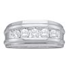 0.25 CTW Diamond Mens Channel-set Classic 7mm Wedding Ring 14k White Gold - REF-44F9N