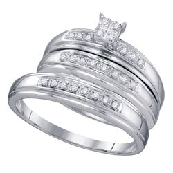 0.20 CTW His & Hers Diamond Matching Bridal Ring 10KT White Gold - REF-30N2F
