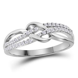 0.20 CTW Diamond Crossover Ring 10KT White Gold - REF-19H4M