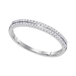 0.15 CTW Diamond Double Row Ring 10KT White Gold - REF-8W9K