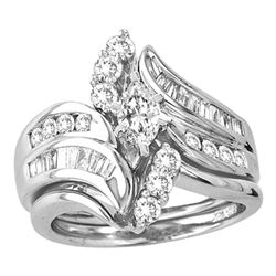 1.49 CTW Marquise Diamond Bridal Engagement Ring 14KT White Gold - REF-239H8M