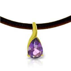 Genuine 4.7 ctw Amethyst Necklace Jewelry 14KT Yellow Gold - REF-32V3W