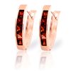 Image 1 : Genuine 1.30 ctw Garnet Earrings Jewelry 14KT Rose Gold - REF-25Z3N
