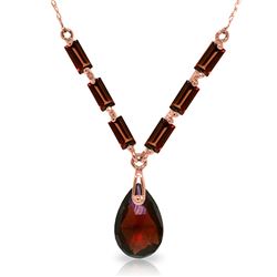 Genuine 4.35 ctw Garnet Necklace Jewelry 14KT Rose Gold - REF-30K7V
