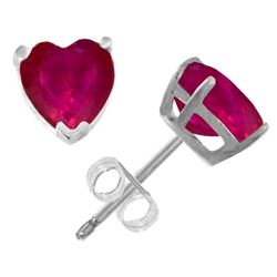 Genuine 2.9 ctw Ruby Earrings Jewelry 14KT White Gold - REF-27Y6F