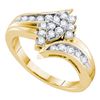 Image 1 : 0.50 CTW Diamond Cluster Ring 14KT Yellow Gold - REF-64W4K