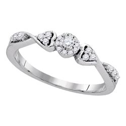0.20 CTW Diamond Cluster Promise Bridal Ring 10KT White Gold - REF-20N9F