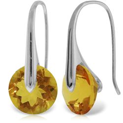 Genuine 11.50 ctw Citrine Earrings Jewelry 14KT White Gold - REF-74F6Z