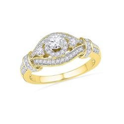 0.63 CTW Diamond Solitaire Bridal Engagement Ring 10KT Yellow Gold - REF-59Y9X