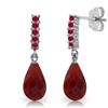 Image 1 : Genuine 7 ctw Ruby Earrings Jewelry 14KT White Gold - REF-32N3R