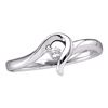 Image 1 : 0.05 CTW Diamond Solitaire Bridal Ring 10KT White Gold - REF-12M2H