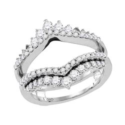 0.97 CTW Diamond Wrap Ring 14KT White Gold - REF-109X4Y