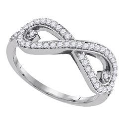 0.33 CTW Diamond Infinity Fashion Ring 10KT White Gold - REF-30W2K
