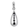 Image 1 : 0.13 CTW Black Color Diamond Teardrop Pendant 10KT White Gold - REF-8Y2X