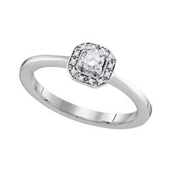 0.25 CTW Diamond Solitaire Bridal Engagement Ring 10KT White Gold - REF-32N9F