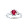 Image 1 : 1.12 CTW Created Ruby & Diamond Cocktail Ring 10KT White Gold - REF-25W4K