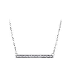 0.10 CTW Diamond Horizontal Bar Pendant 10KT White Gold - REF-19W4K