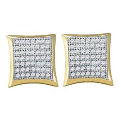 0.33 CTW Diamond Square Kite Square Screwback Earrings 10KT Yellow Gold - REF-30F2N