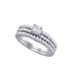 1 CTW Princess Diamond Bridal Engagement Ring 14KT White Gold - REF-127H4M