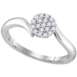 0.16 CTW Diamond Cluster Slender Simple Ring 10KT White Gold - REF-24X2Y