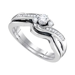 0.24 CTW Diamond Wedding Bridal Engagement Ring 10KT White Gold - REF-37H5M