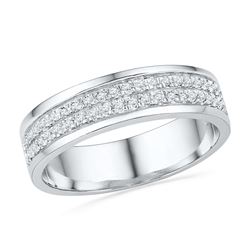 0.20 CTW Diamond 2-row Ring 10KT White Gold - REF-30W2K