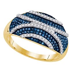 0.51 CTW Blue Color Diamond Fashion Ring 10KT Yellow Gold - REF-49X5Y