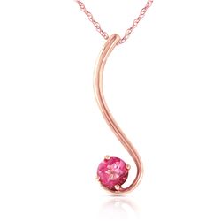 Genuine 0.55 ctw Pink Topaz Necklace Jewelry 14KT Rose Gold - REF-26T6A
