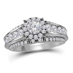 1.98 CTW Diamond Bridal Wedding Engagement Ring 14KT White Gold - REF-299Y9X