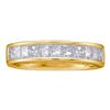 Image 1 : 1 CTW Princess Channel-set Diamond Single Row Ring 14KT Yellow Gold - REF-107X9Y